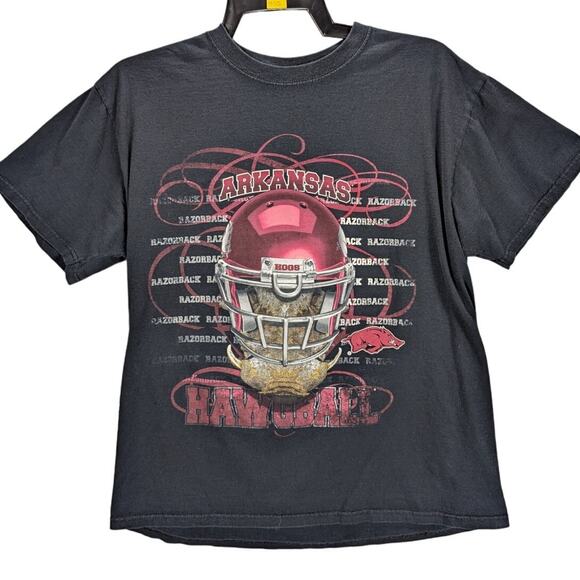 Razorbacks shirt Mens Large Black University of Arkansas Football Hawgball - Picture 1 of 6